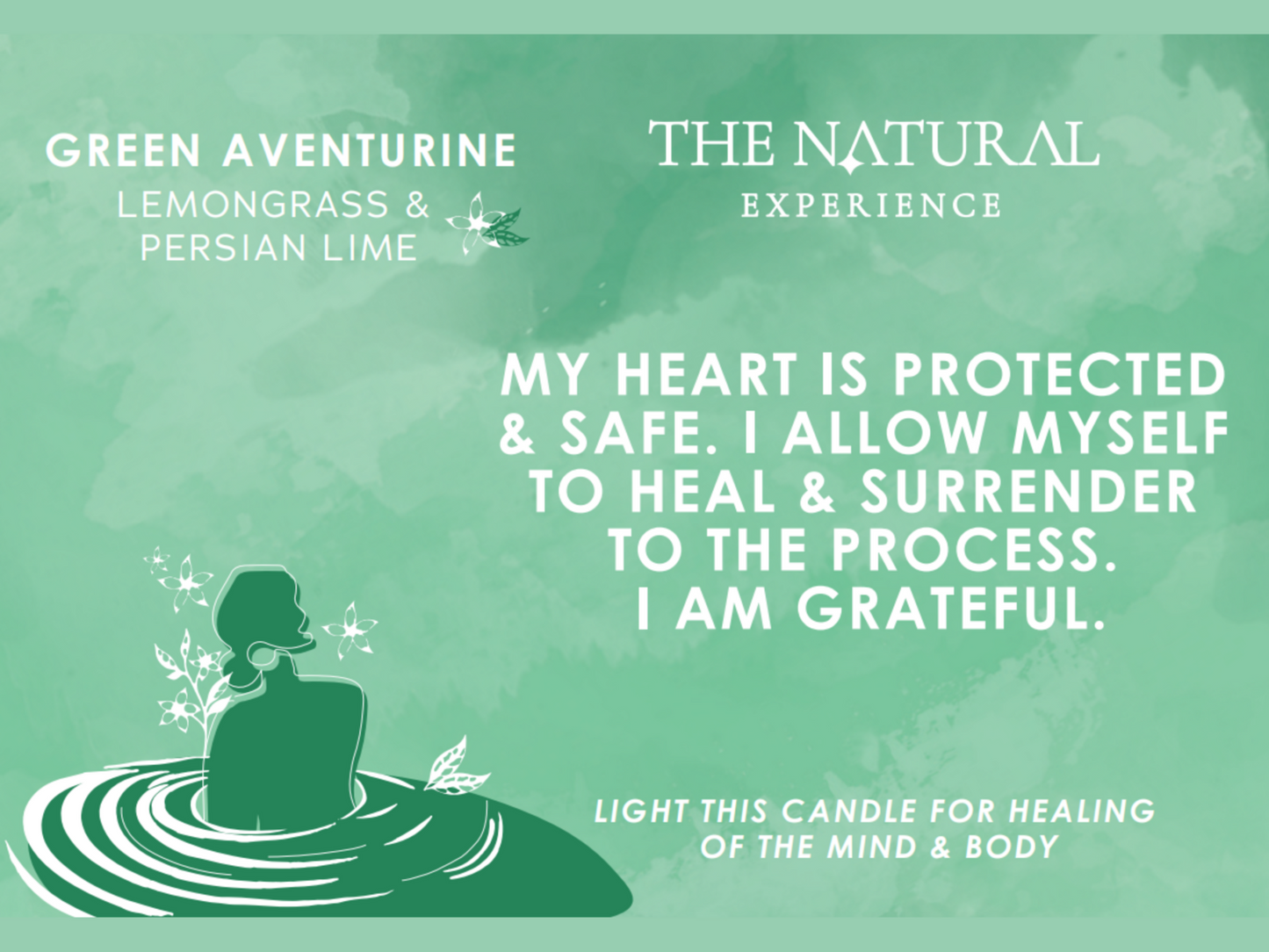 Affimation - Green Aventurine crystal candle