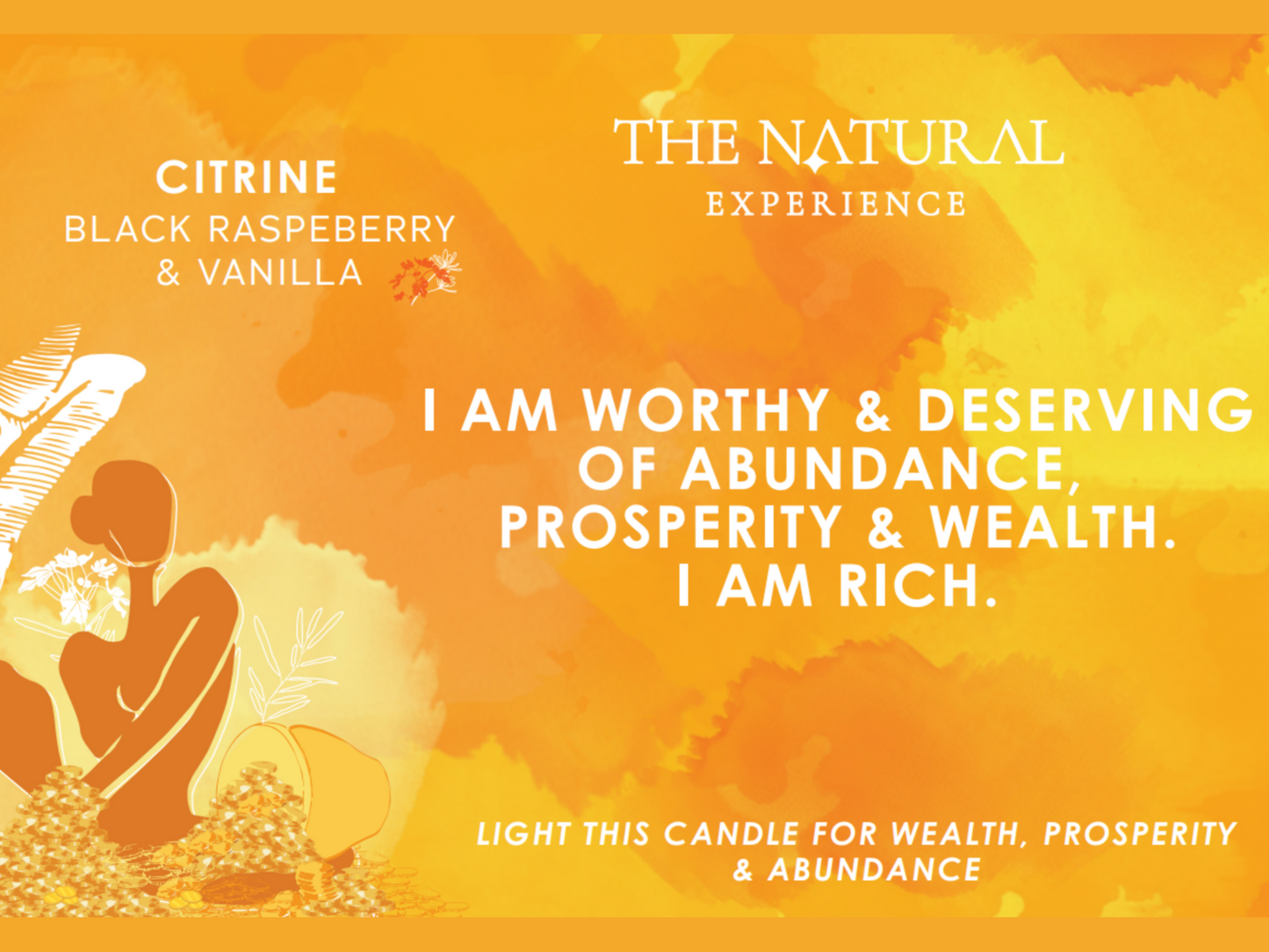 Citrine – Candle for Money Wealth and Abundance - Black Raspberry and Vanilla