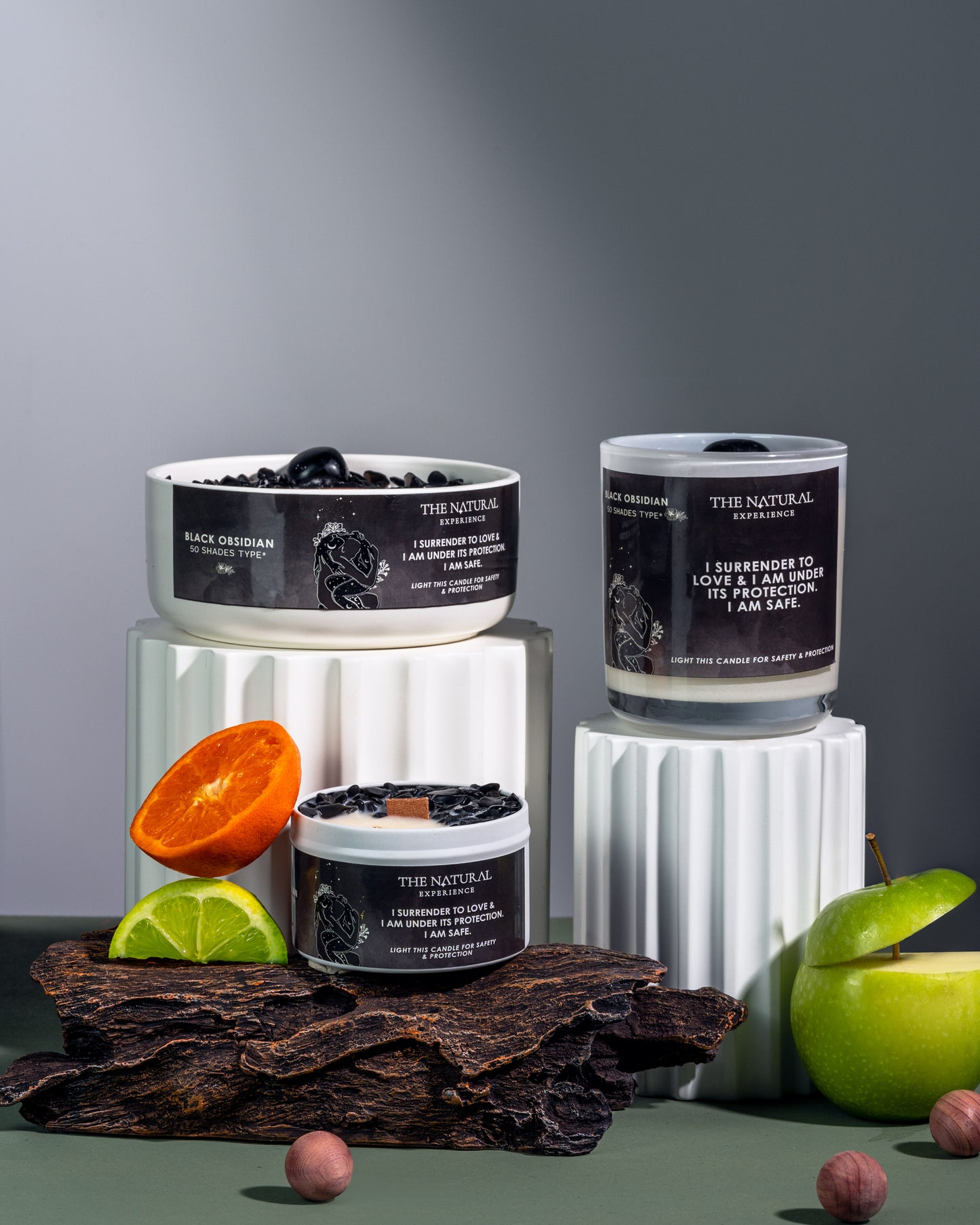 Black Obsidian - Candle for protection - 50 Shades Type*