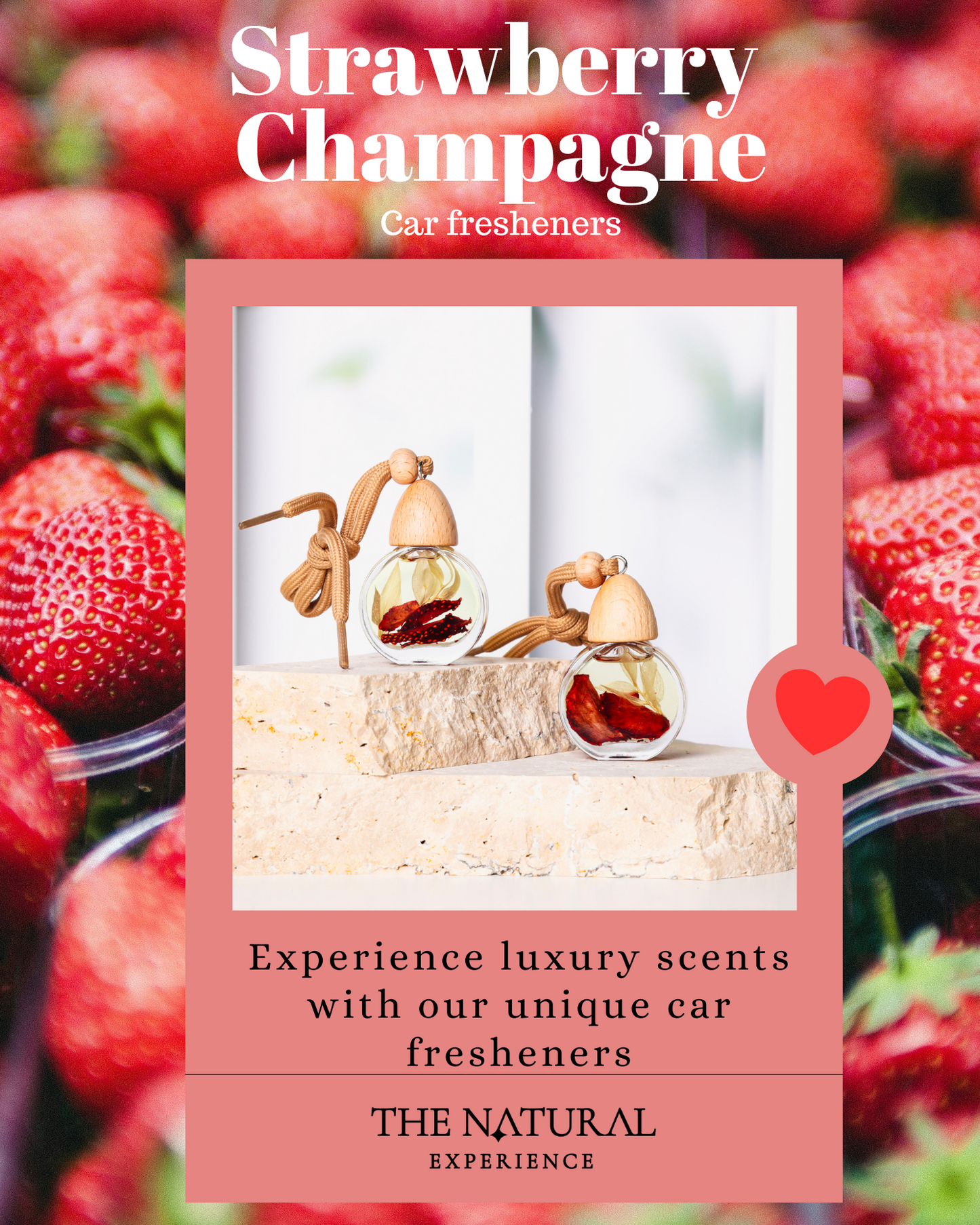 Strawberry Champagne - Car Air Freshener with Essential Oils