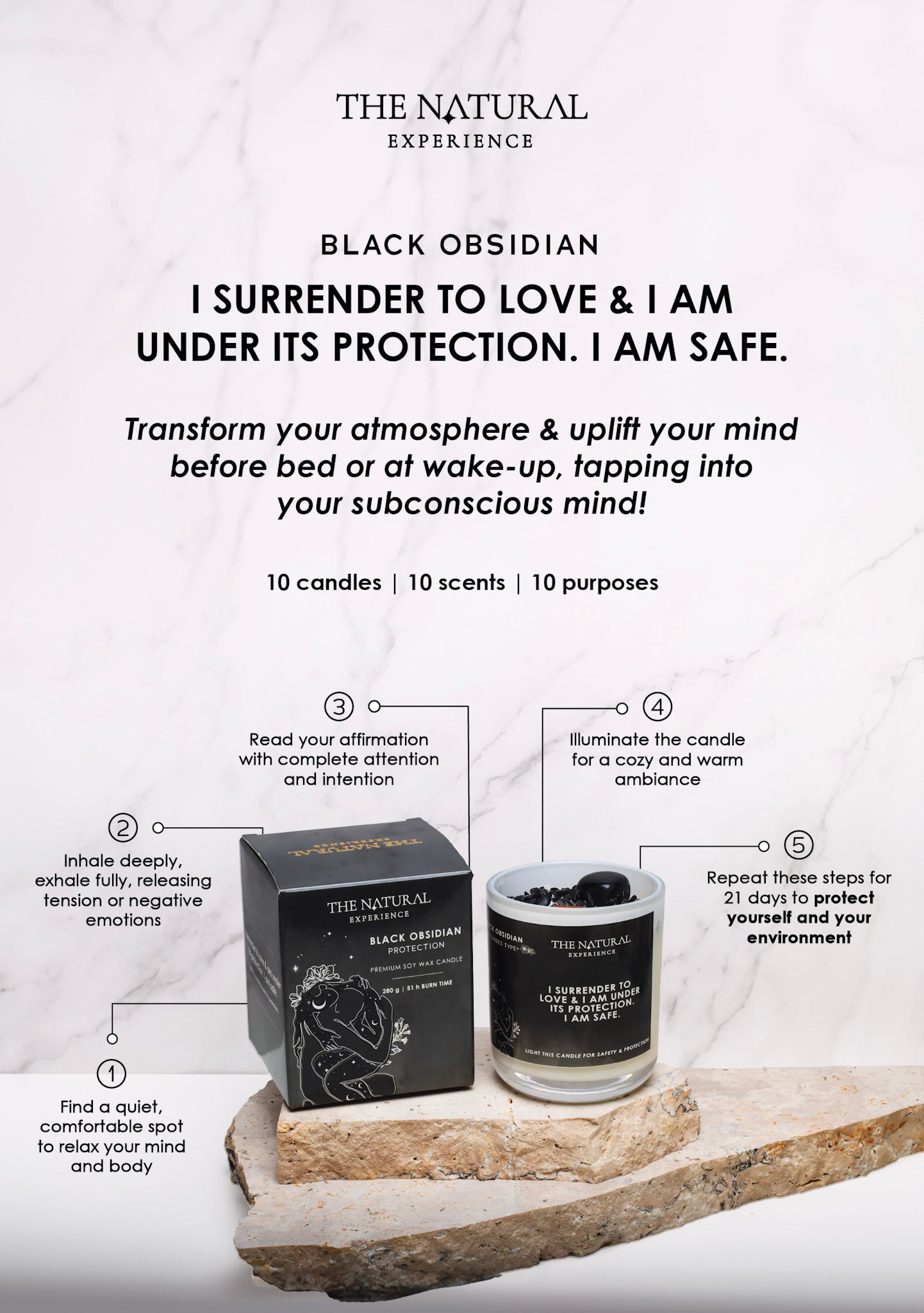 _Black_Obsidian Crystal Candle Instruction Cards