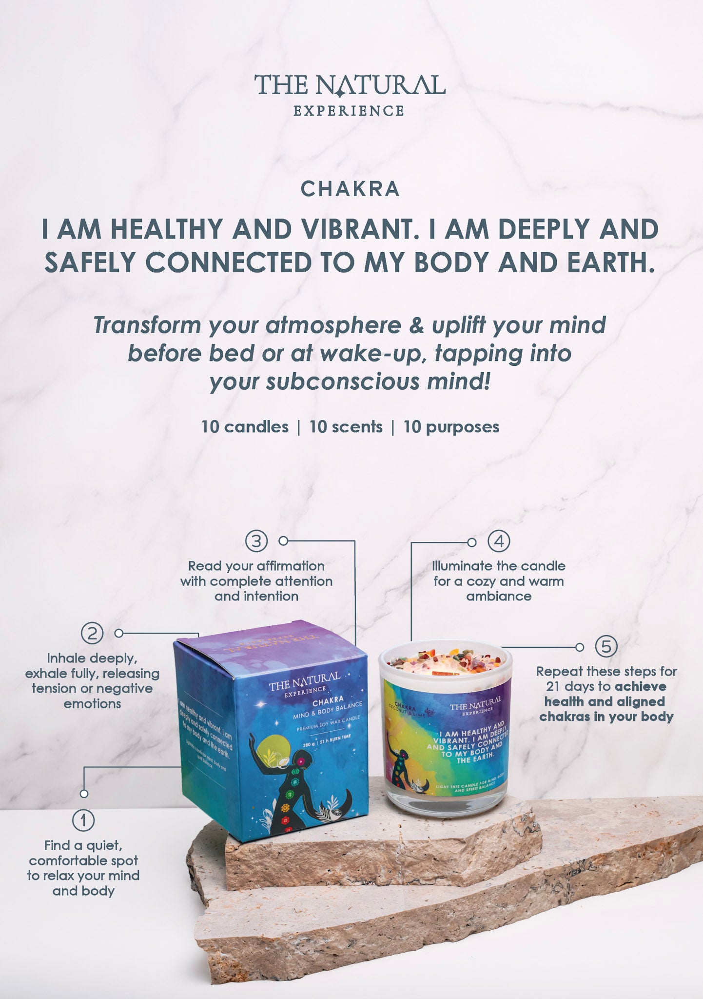 Chakra Crystal Candle Instruction Cards