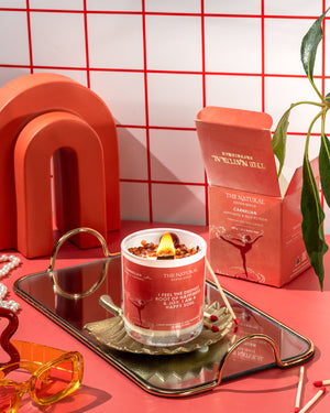 Carnelian Crystal Candle for Happiness and Self-Esteem – Vanilla Caramel