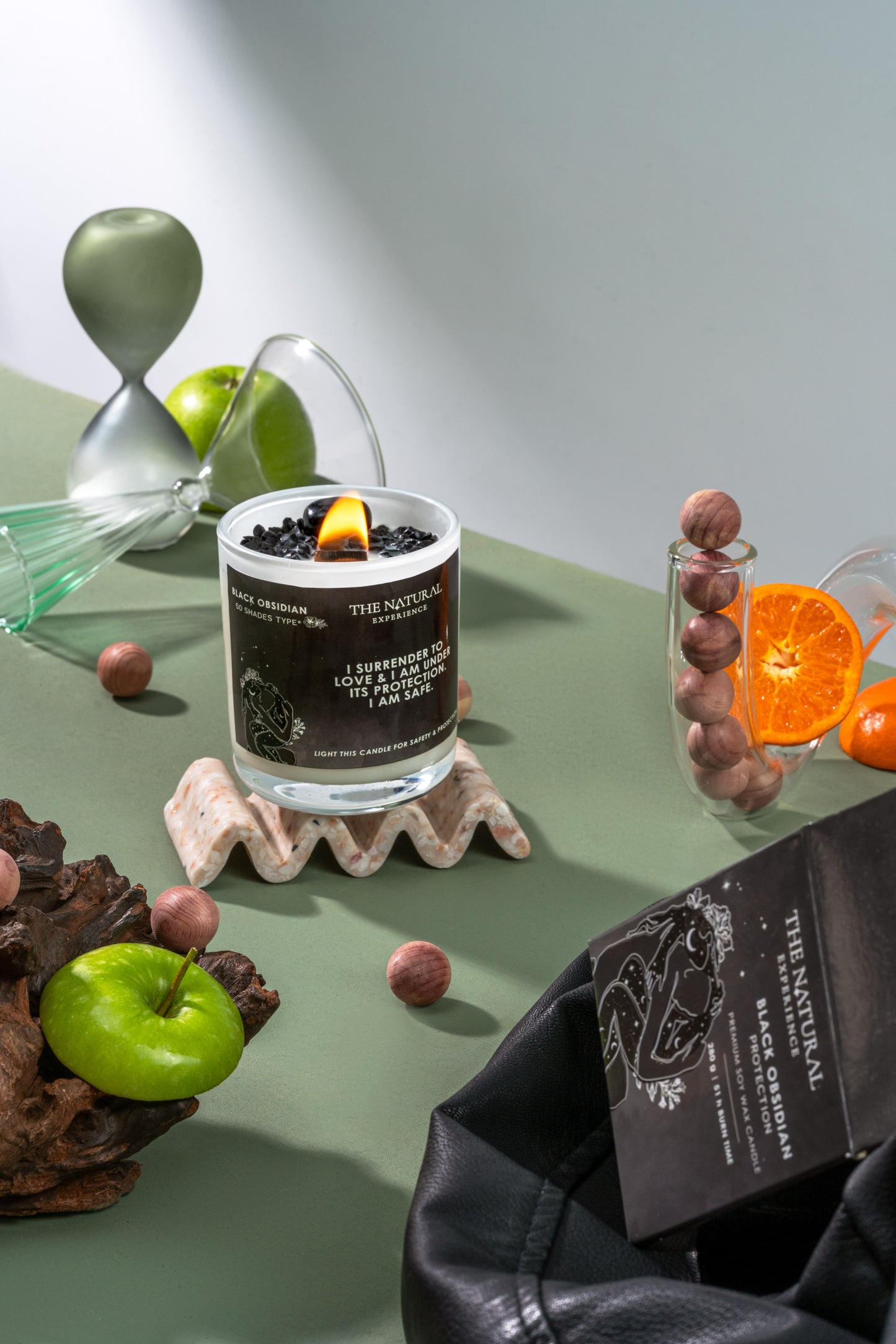 Black Obsidian - Candle for protection - 50 Shades Type*