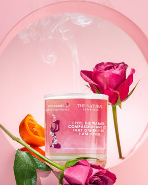 Rose Quartz Crystal Candles for Unconditional Love – Japanese Honeysuckle